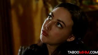 Stepdad fucks e stepdaughter mar neach-teagaisg a punishes a slutty schoolgirl