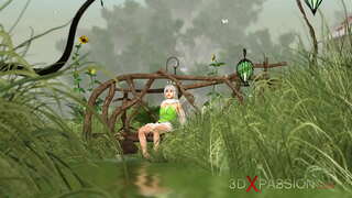 Hete sex! Geile mooie fee en gnome in het dorp