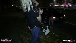 Horny slender bombshell Anni Angel Bareback ann an càr bho User fucked